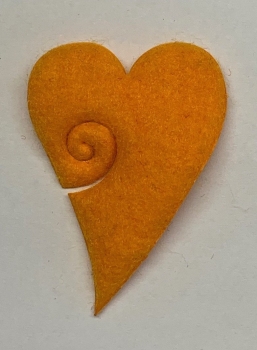 Filz Herz geschwungen, gelb